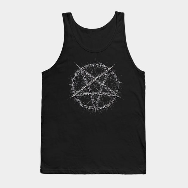 Thorny Inverted Pentagram Tank Top by MetalByte